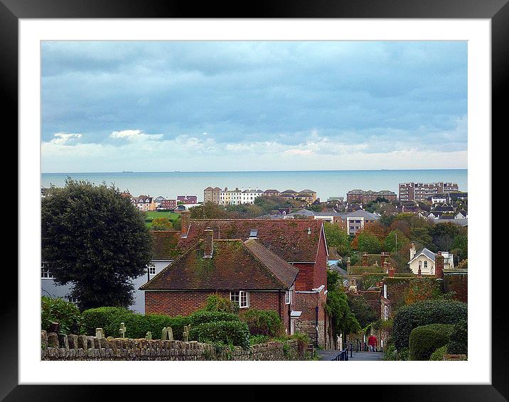 Views Over Hythe- Kent . Framed Mounted Print by Antoinette B