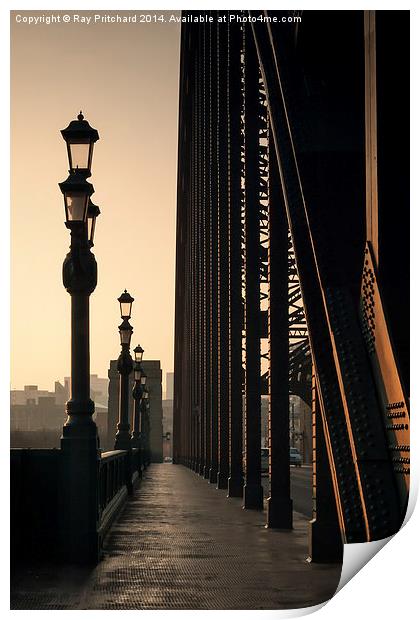 Walk Over The Tyne from Newcastle Print by Ray Pritchard