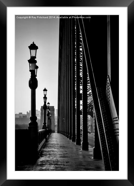 Walk Over The Tyne B&W Framed Mounted Print by Ray Pritchard