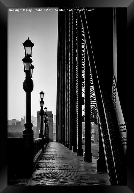 Walk Over The Tyne B&W Framed Print by Ray Pritchard