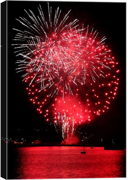 Firework in the Sound Canvas Print by Gail Porthouse