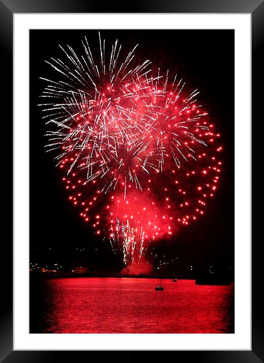 Firework in the Sound Framed Mounted Print by Gail Porthouse