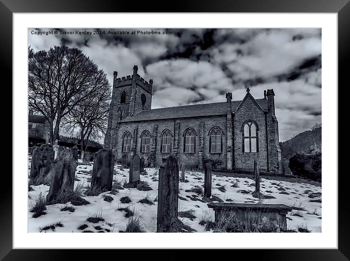 St Marys Church Langthwaite Framed Mounted Print by Trevor Kersley RIP