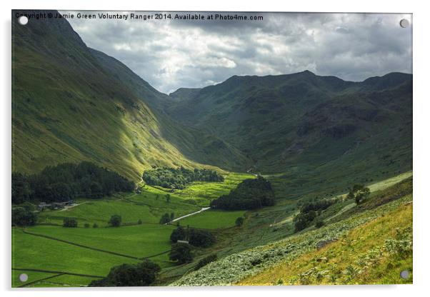 Grisedale Valley,The Lake District Acrylic by Jamie Green