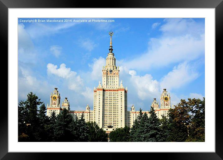 Moscow State University Framed Mounted Print by Brian Macdonald
