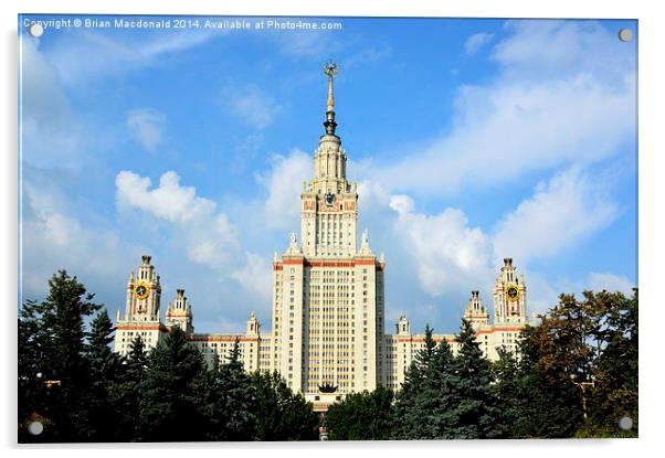 Moscow State University Acrylic by Brian Macdonald