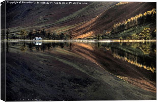 Buttermere Reflection Canvas Print by Beverley Middleton