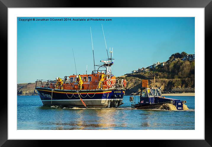 Cornwall RNLI Lifeboat St Ives Framed Mounted Print by Jonathan OConnell