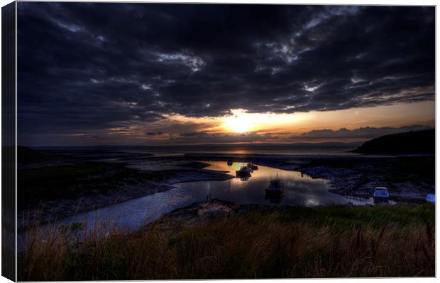 Sunset Over Clevedon Estuary Canvas Print by Nigel Bangert