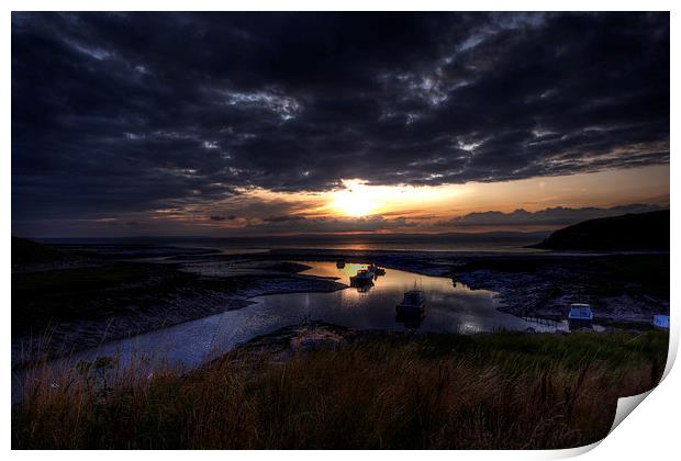 Sunset Over Clevedon Estuary Print by Nigel Bangert