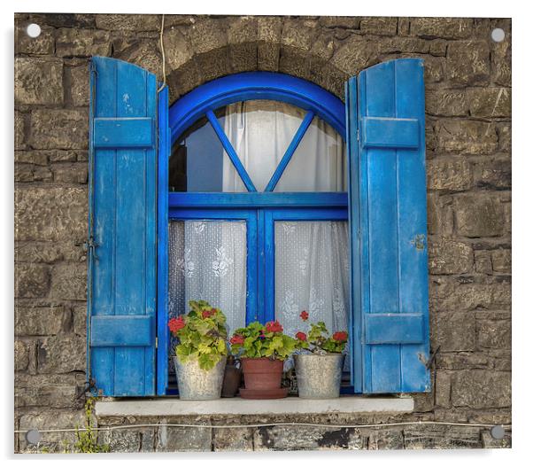 Cretean Window Acrylic by Jonathan Parkes