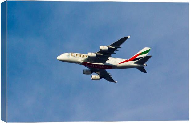 Airbus A380 Canvas Print by David Pyatt