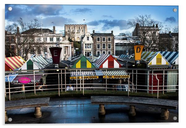Norwich Market Acrylic by Jordan Browning Photo