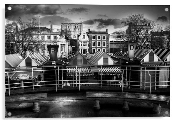Norwich Market (Black And White) Acrylic by Jordan Browning Photo