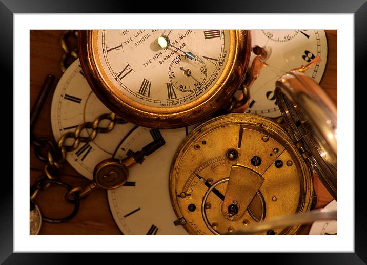 Pocket watch graveyard Framed Mounted Print by Colin Brittain