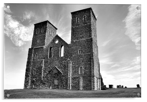 Reculver Towers, Kent Acrylic by Paul Austen