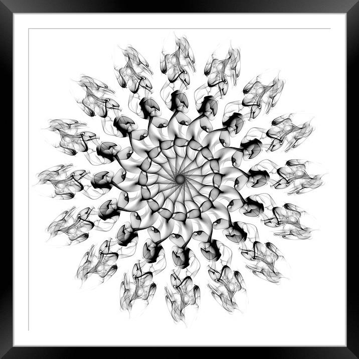 Monochromatic Kaleidoscope Framed Mounted Print by Tommy Dickson