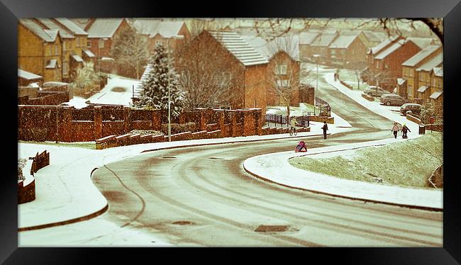 Winter street scene Framed Print by Mark Hobbs