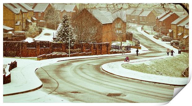 Winter street scene Print by Mark Hobbs