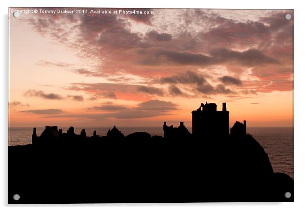 Sunrise at Dunnottar Castle Acrylic by Tommy Dickson