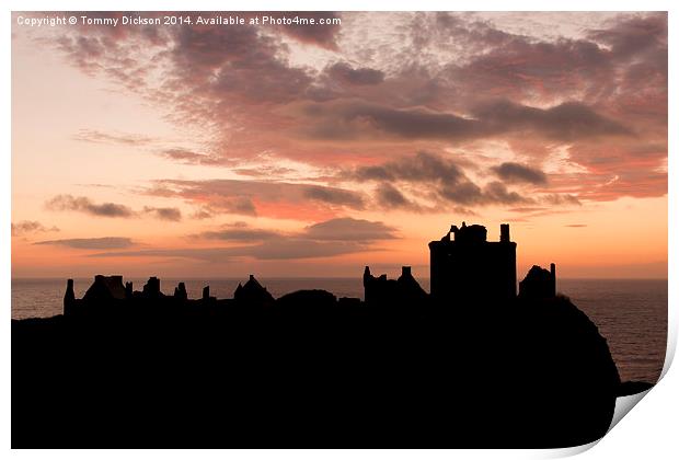 Sunrise at Dunnottar Castle Print by Tommy Dickson
