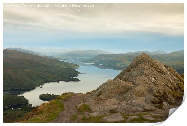 Ben Aan and Loch Katrine. Print by Tommy Dickson