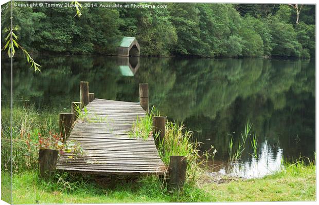 Tranquil Reflections at Loch Ard Canvas Print by Tommy Dickson