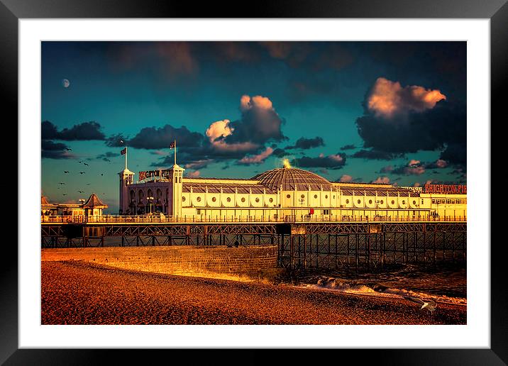 Brighton Pier Sunset Framed Mounted Print by Chris Lord