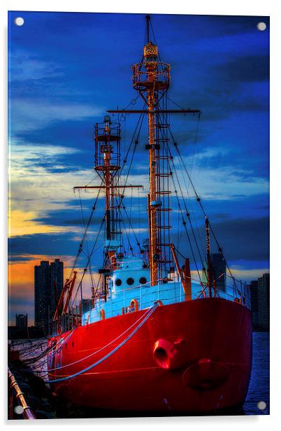 The Lightship Nantucket Acrylic by Chris Lord