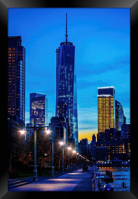 A Stroll In Hudson River Park Framed Print by Chris Lord