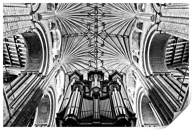 Inside Norwich Cathedral Print by Paul Macro