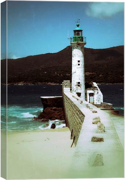 Propriano Lighthouse Sicily Canvas Print by James Meacock
