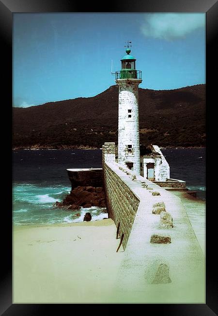 Propriano Lighthouse Sicily Framed Print by James Meacock