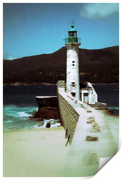 Propriano Lighthouse Sicily Print by James Meacock