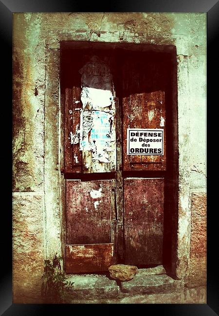 Rustic Door Sicily Framed Print by James Meacock