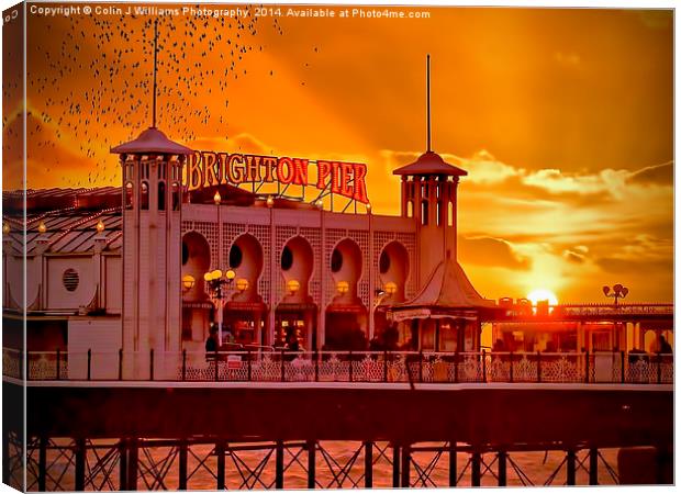 Roosting Starlings - Brighton Pier Canvas Print by Colin Williams Photography