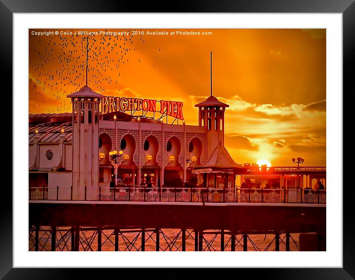 Roosting Starlings - Brighton Pier Framed Mounted Print by Colin Williams Photography