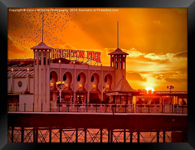 Roosting Starlings - Brighton Pier Framed Print by Colin Williams Photography