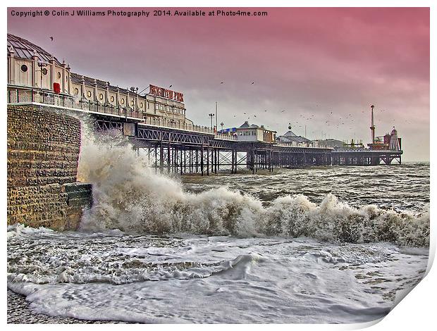 A Windy Day - Brighton Pier Print by Colin Williams Photography