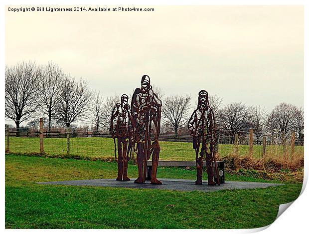 Bare trees , bare statues ! Print by Bill Lighterness