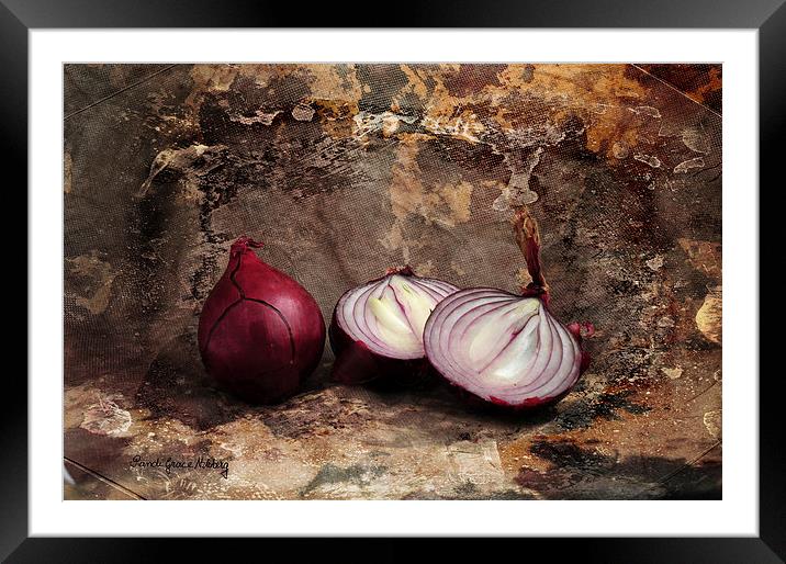 Red Onions Framed Mounted Print by Randi Grace Nilsberg