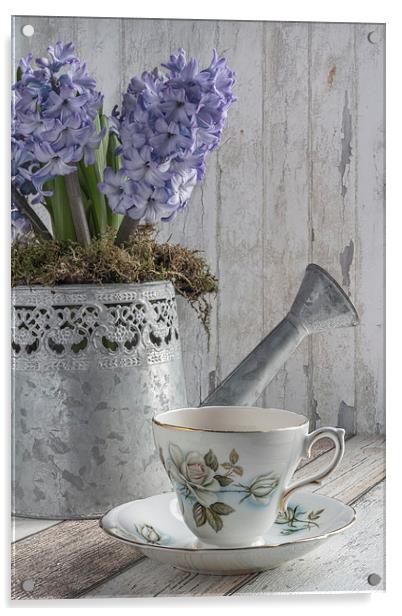 Hyacinth Teatime Acrylic by Ann Garrett