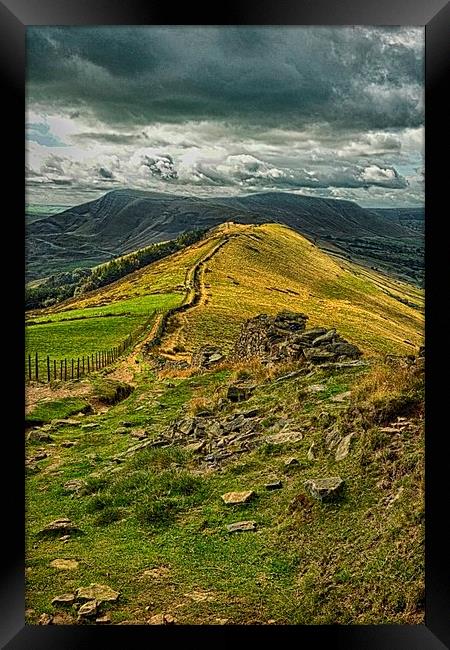 Lose Hill Peak District HDR Framed Print by Angela Wallace