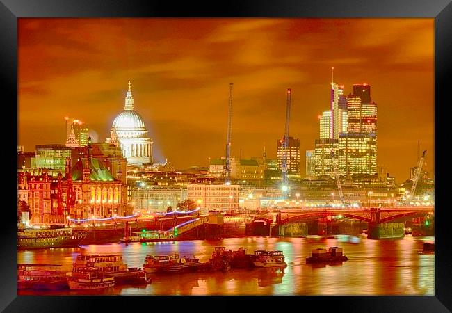 London City scape HDR Framed Print by Angela Wallace