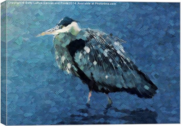 Abstract Great Blue Heron Canvas Print by Betty LaRue