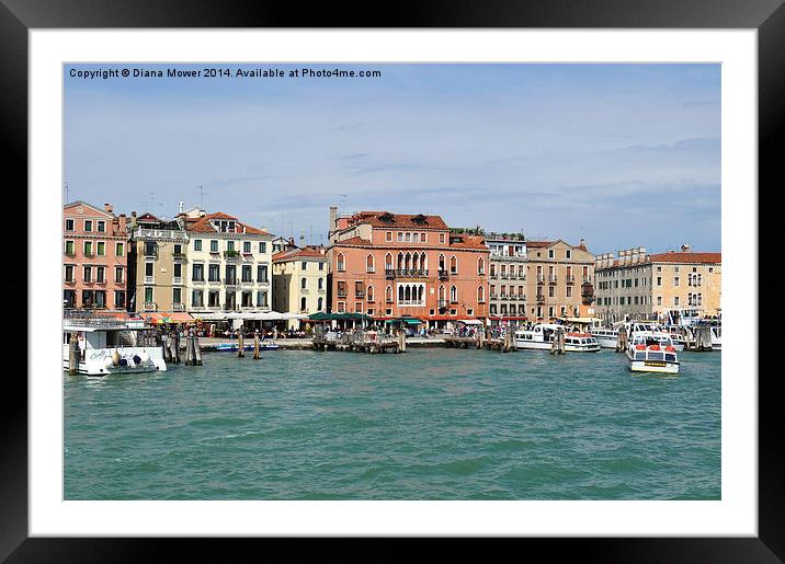 Venice Waterfront Italy Framed Mounted Print by Diana Mower