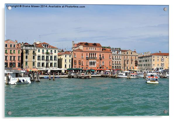 Venice Waterfront Italy Acrylic by Diana Mower