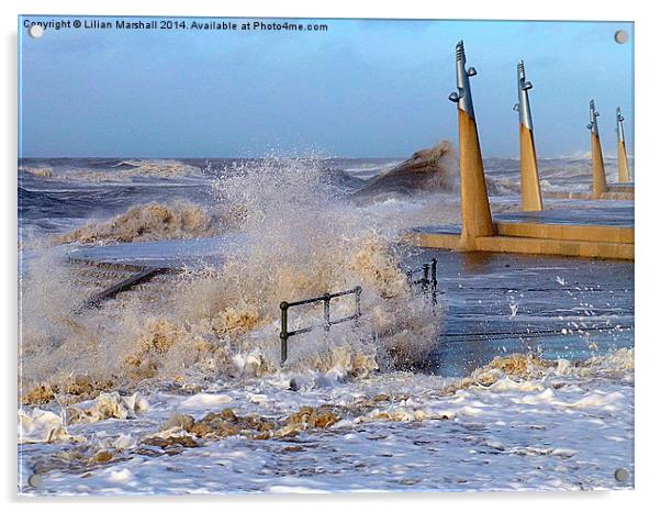 Rough Seas at Cleveleys. Acrylic by Lilian Marshall