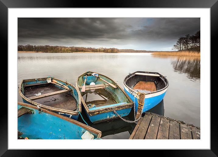 Boats at Filby Broad Framed Mounted Print by Stephen Mole