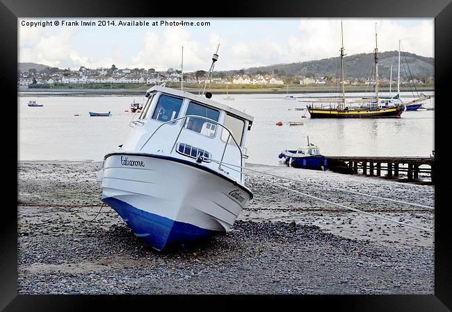 A Leisure craft beached in Conway Framed Print by Frank Irwin